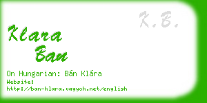 klara ban business card